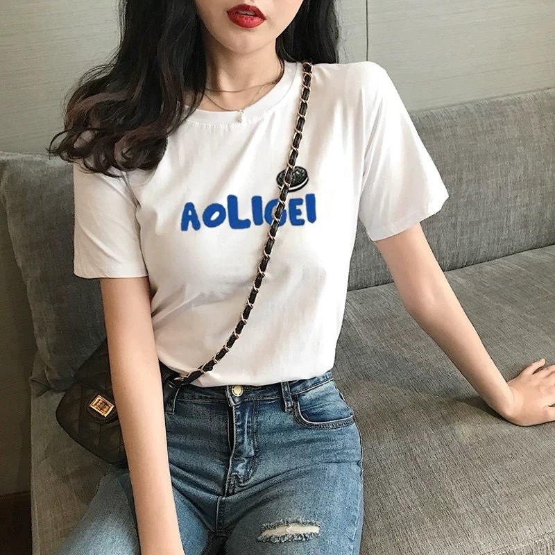 🌿SHOP MKLเสื้อยืด พิมพ์ลายAOLIGEI แขนสั้น ใส่สบาย#9624