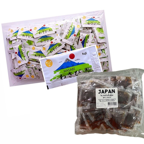 วาซาบิสด 100ซอง/200 ซอง ตราฟูจิ และ โซยุกลมกล่อม 100 ซอง