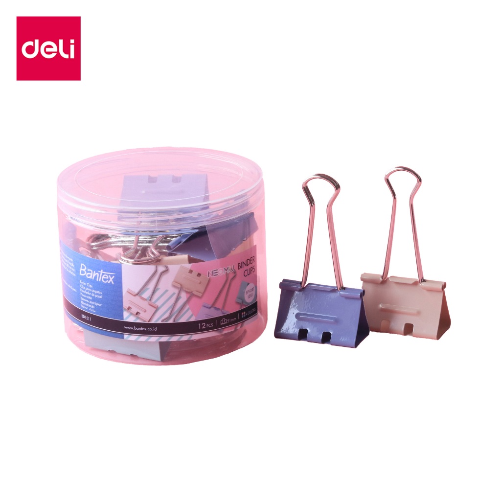 Deli คลิปหนีบกระดาษ สีพาสเทล คลิปหนีบเอกสาร ชุด 48 ชิ้น แข็งแรง ทนทาน ใช้ได้ทั้งสำนักงาน Binder Clip