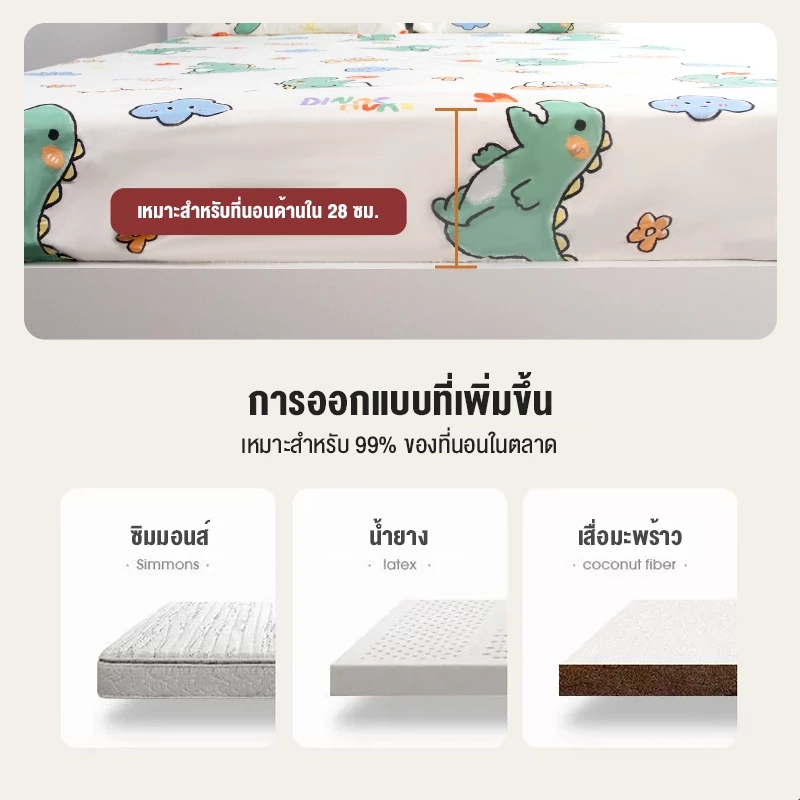 ชุดเครื่องนอน (ผ้าปูที่นอนรัดมุม + ปลอกหมอน) มีให้เลือก 4/5/6 ฟุต - จัดส่งภายใน 24 ชั่วโมง thumbnail 7