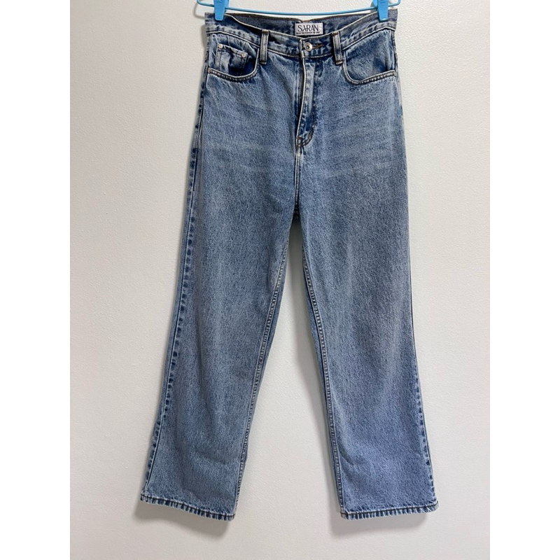 SR052 กางเกงยีนส์SARAN ทรงกระบอกเอวสูง มือสอง