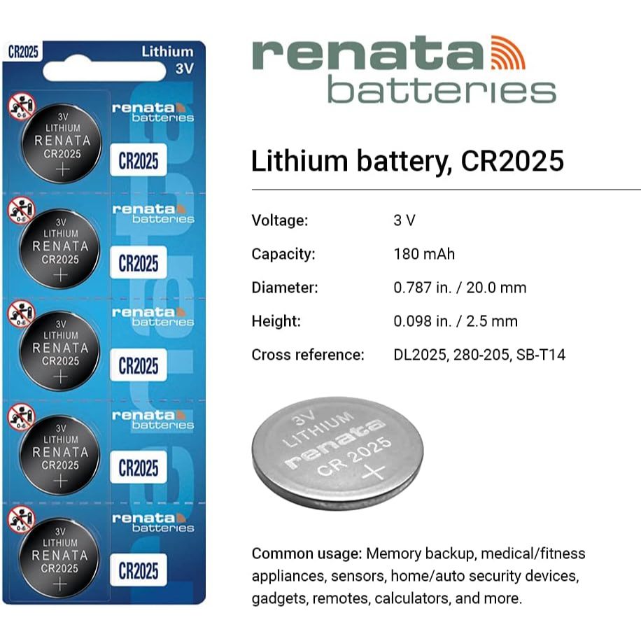 𝗥𝗘𝗡𝗔𝗧𝗔 ถ่านกระดุม CR2025 3V ถ่านนาฬิกา ถ่านเหรียญ กระแสไฟดี รีโมท รถ ของเล่น เครื่องมือวัด อุปกรณ์ - รูปที่ 2