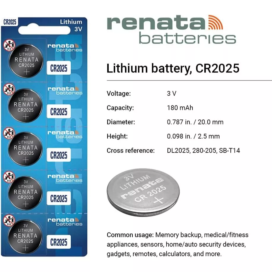 ถ่านกระดุม RENATA CR2025 3V thumbnail 4
