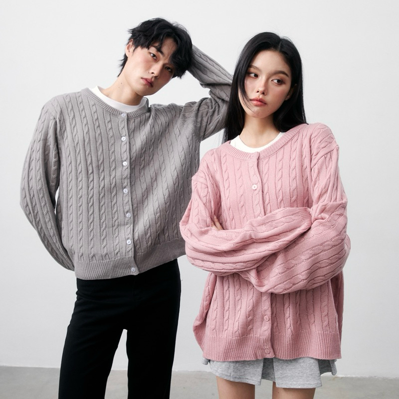 molly cardigans เปีย คาร์ดิแกน ไหมพรม คอกลม ไซส์ใหญ่