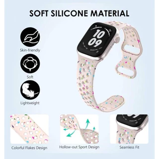 😊ลายใหม่!! สายนาฬิกา Silicone เนื้อดี สำหรับหน้าปัด 38/40/41/42(s10-11) mm และ 42(s1-3)/44/45/46/49 mm