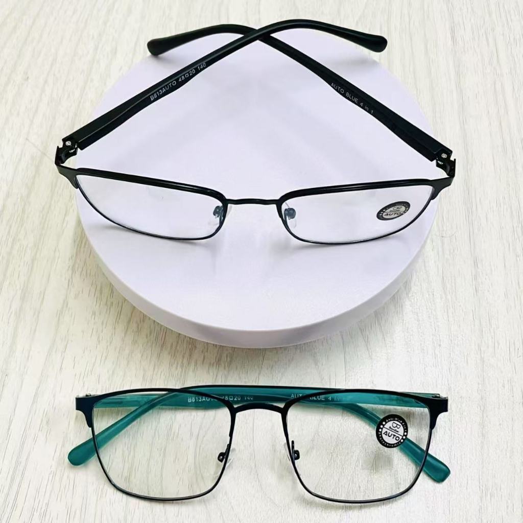 แว่นออโต้สายตาสั้น/ปกติ รุ่น 813 แว่นตาแฟชั่นกรอบโลหะน้ำหนักเบา เลนส์แว่นออกแดดเปลี่ยนสีได้ - รูปที่ 4