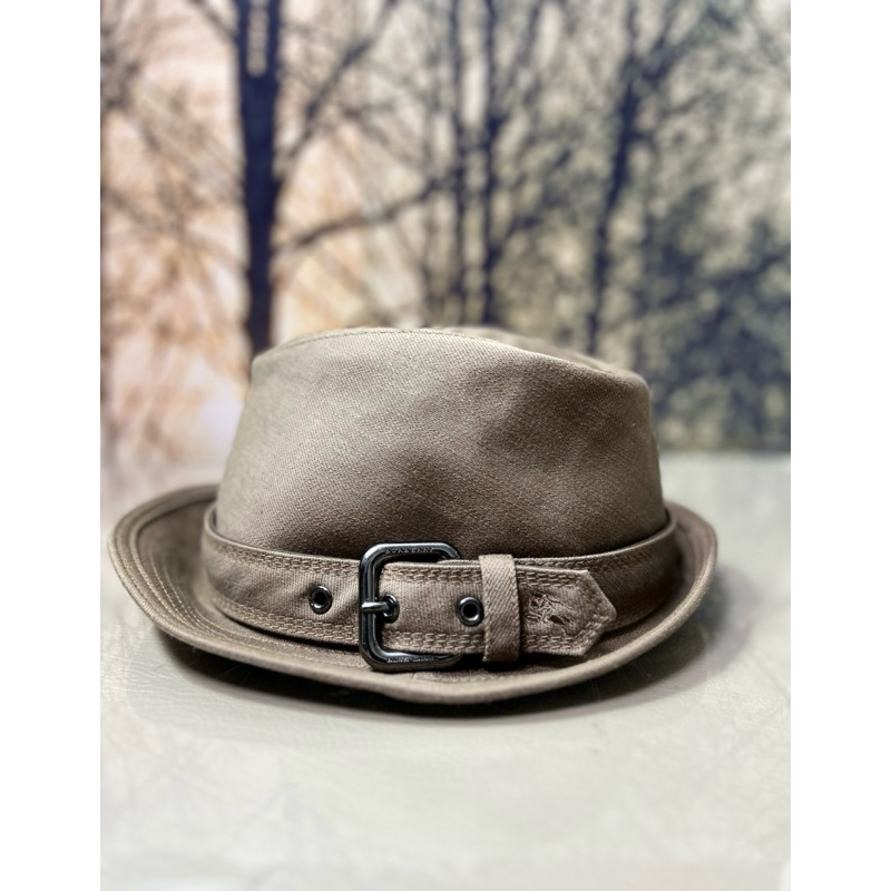bur..  canvas fedora hat