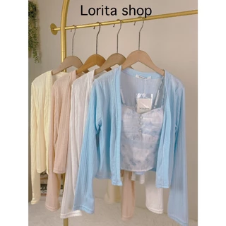Riko set ชุดเซ็ตเสื้อคลุม สายเดี่ยว เย็บระบายหน้าอก ชายระบาย 2 ชั้น KN.Clothes