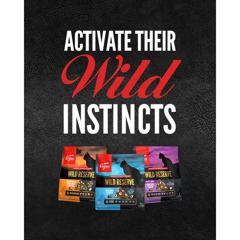 (3 สูตร) ORIJEN WILD RESERVE™, DRY CAT FOOD