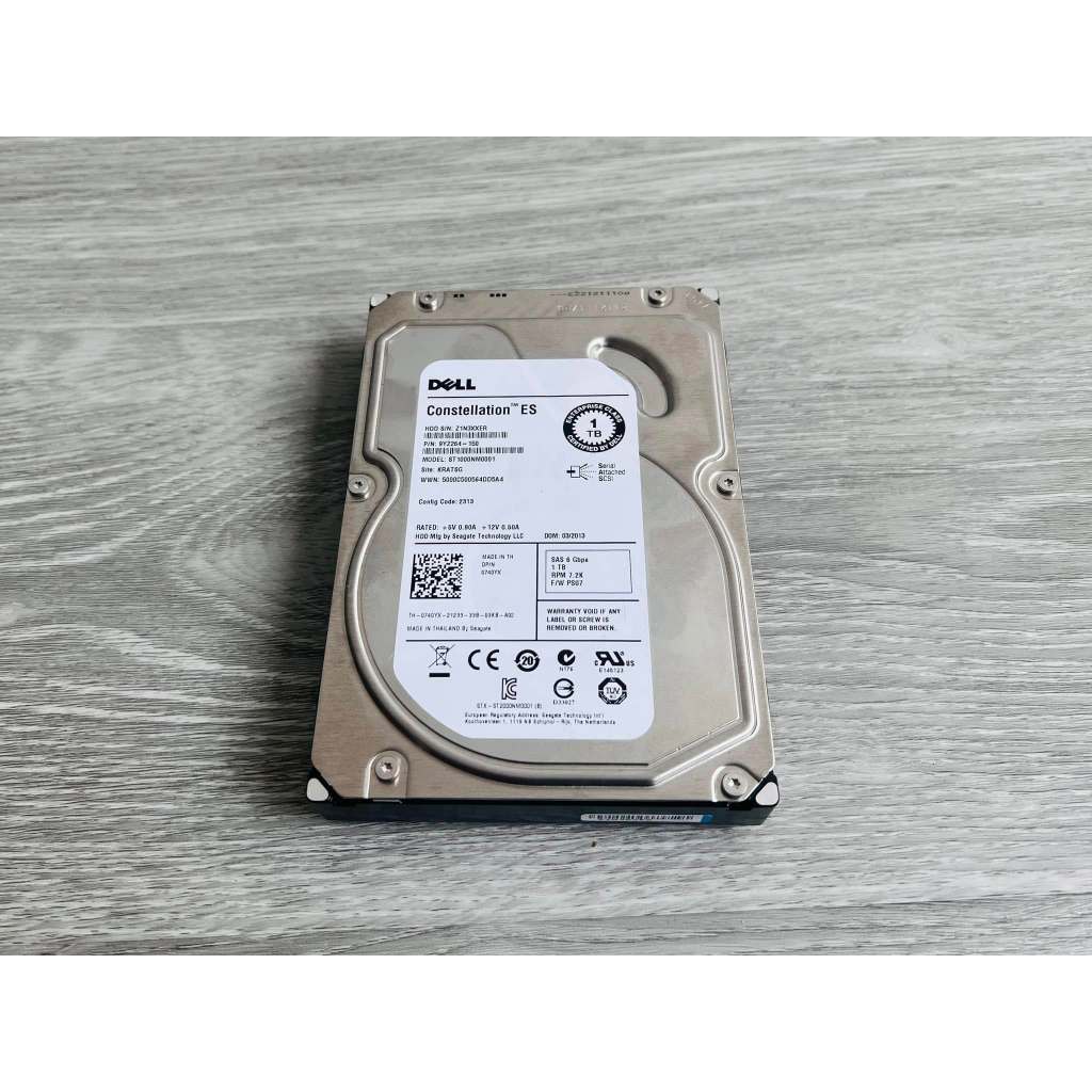 hdd dell sas 1tb 7.2k 3.5" สำหรับเซิร์ฟเวอร์ ฮาร์ดดิสเดลมือสองพร้อมใช้งาน