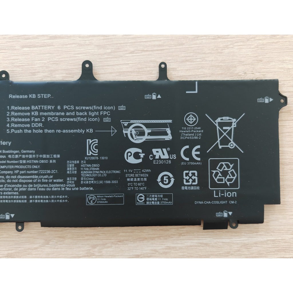 ✨ แบตเตอรี่โน๊ตบุ๊ค BL06XL For HP EliteBook Folio 1040 G0 G1 G2 722236-2C1