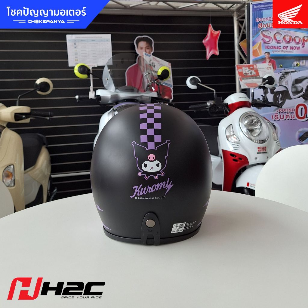 หมวกกันน็อกเปิดหน้า ลายคุโรมิ H2C HELMET KUROMI - รูปที่ 3