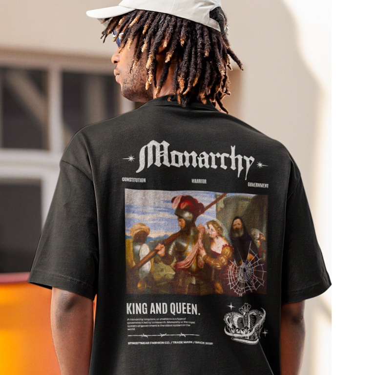 เสื้อยืด Streetwear Oversize ผู้ชาย สกรีนลาย U-003 "มีเก็บเงินปลายทาง"