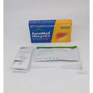 Auramed ตรวจหาไวรัสตับอักเสบ บี ซี HBsAG/HCV กล่อง 1 ชุดตรวจ ออร่าเมด ชุดตรวจไวรัสตับอักเสบ