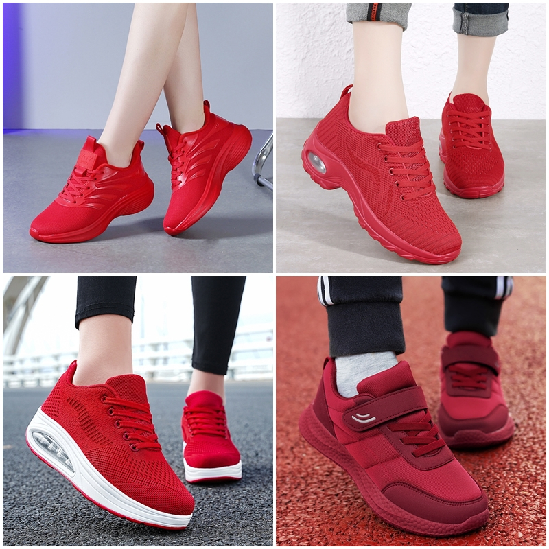 รองเท้ารุ่นสีแดงน้ำหนักเบา ใส่ออกกำลังกาย เดินเล่นได้สบาย แบรนด์ A111  ,9108,3959 ไซส์ 36-42