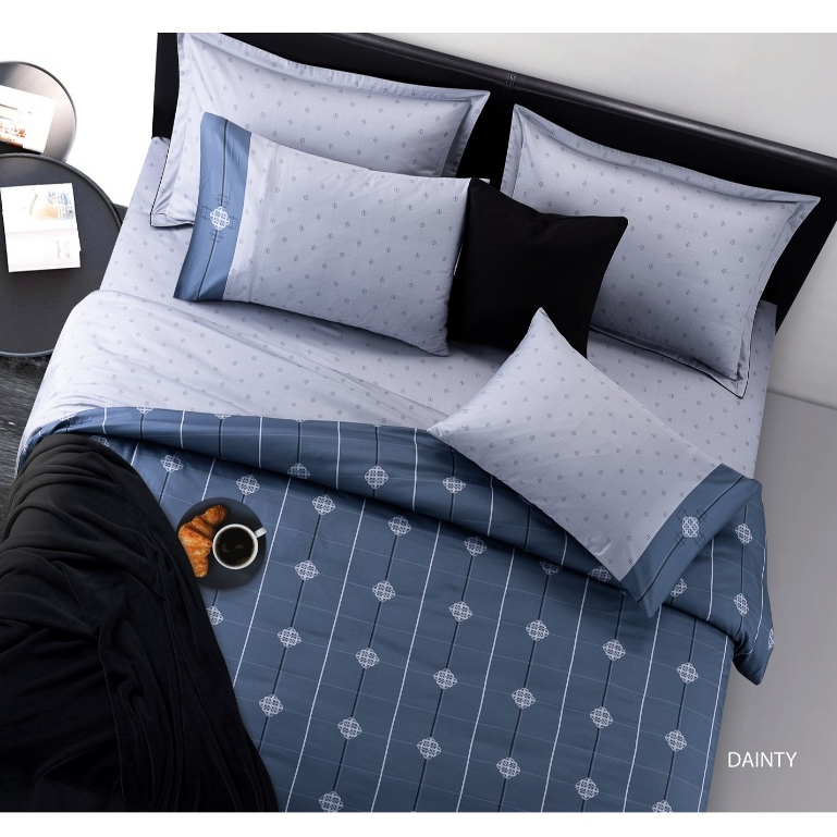 SANTAS ชุดเครื่องนอน ดีไซน์ DAINTY 7 ชิ้น ทอ 350 เส้นด้าย COTTON USA เส้นใยฝ้ายบริสุทธิ์ 100%