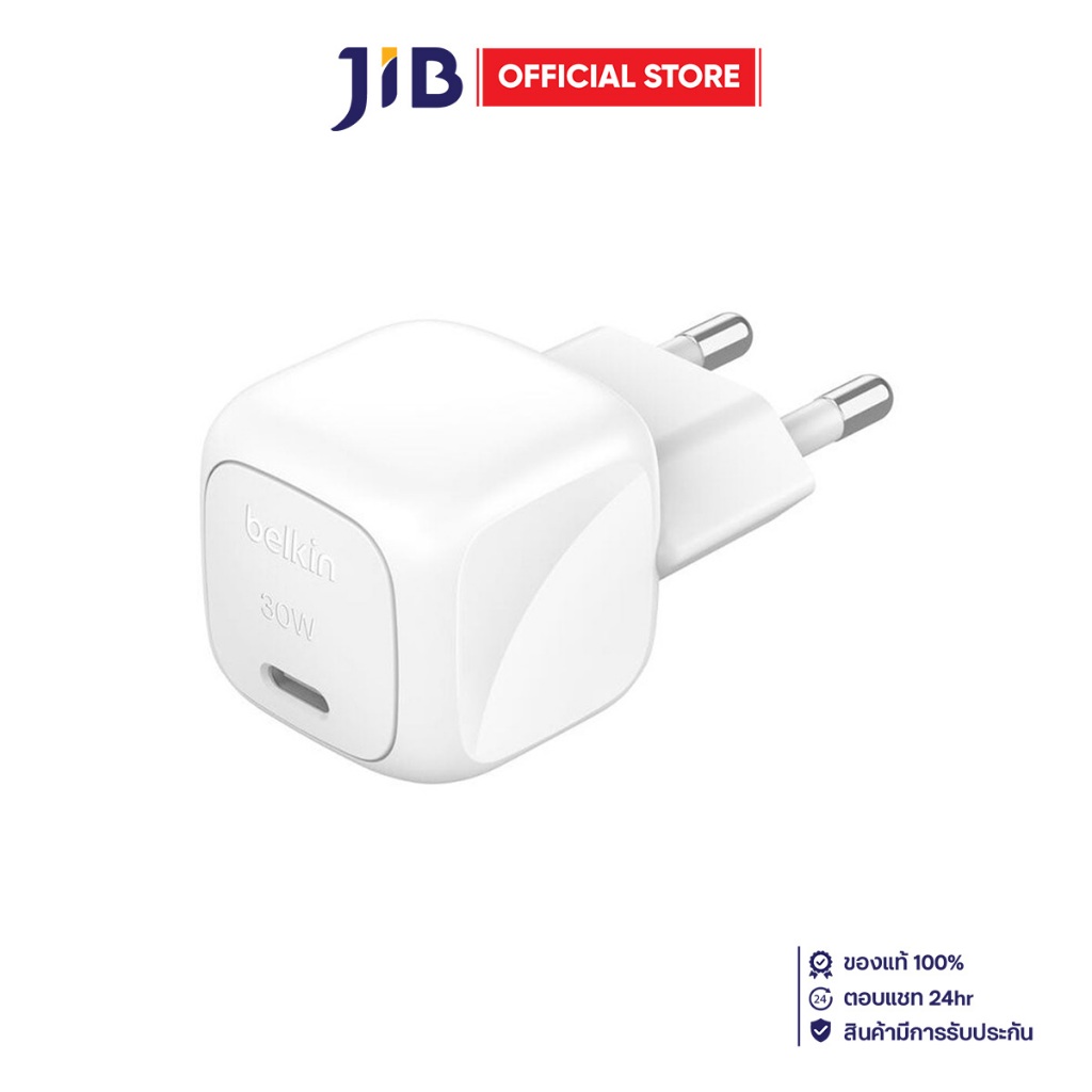 ADAPTER CHARGER (อะแดปเตอร์) BELKIN BOOSTCHARGE COMPACT USB-C WALL CHARGER 30W - WHITE (WCA008thWH)