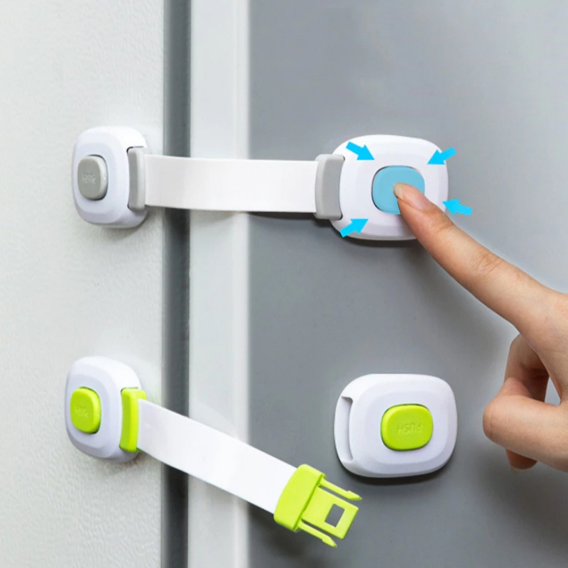 ที่ล็อคประตู ที่ล็อคตู้เย็น ตัวล็อคลิ้นชัก สายล็อค เพื่อความปลอดภัยสำหรับเด็ก ER-U040