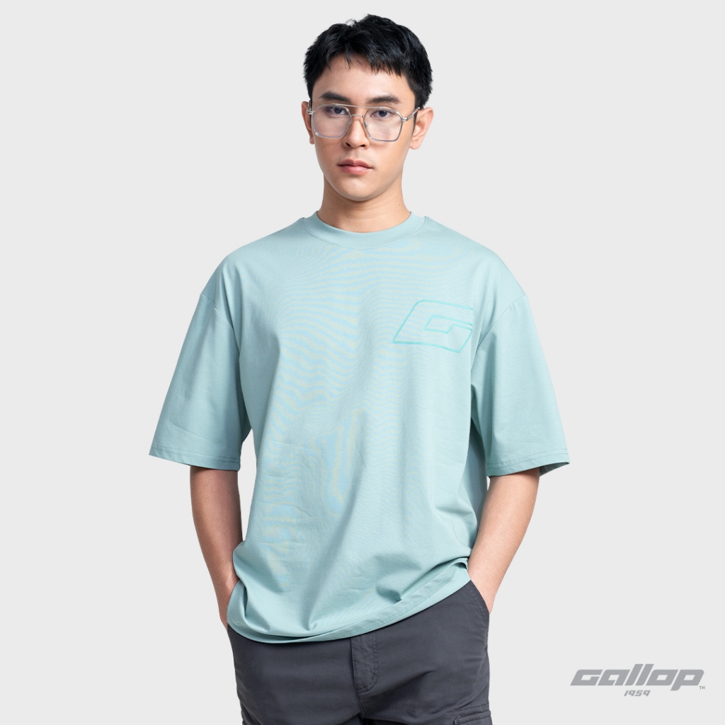 GALLOP : Men's Wear เสื้อยืด Eco-Friendly Oversized TEE (รักษ์โลก) รุ่น GT9156 สี Turquoise / ราคาปกติ 1590.-