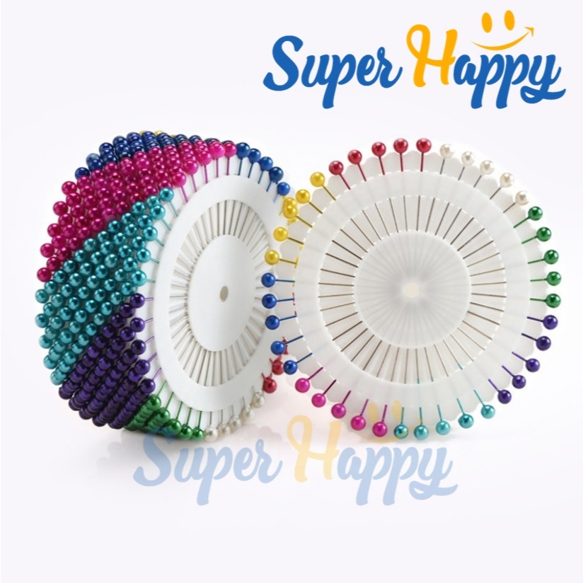 เข็มหมุด (12แผง=480เล่ม) เข็มหมุดหัวกลม เข็มหมุดเย็บผ้าใช้กำหนดตำแหน่งสำหรับการตัดเสื้อผ้า