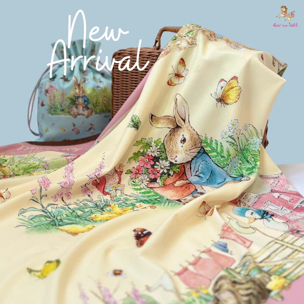 ผ้าพันคอ ผ้าคลุมไหล่ Kiss Me Doll Peter Rabbit ลาย Home town ขนาด 100*100 CM. (New Collection)