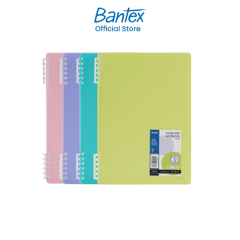 Bantex สมุดบันทึกแบบมีห่วง ขนาดA5 70แผ่น สีพาสเทล ใช้งานง่าย พกพาสะดวก สำหรับจดบันทึก Notebook