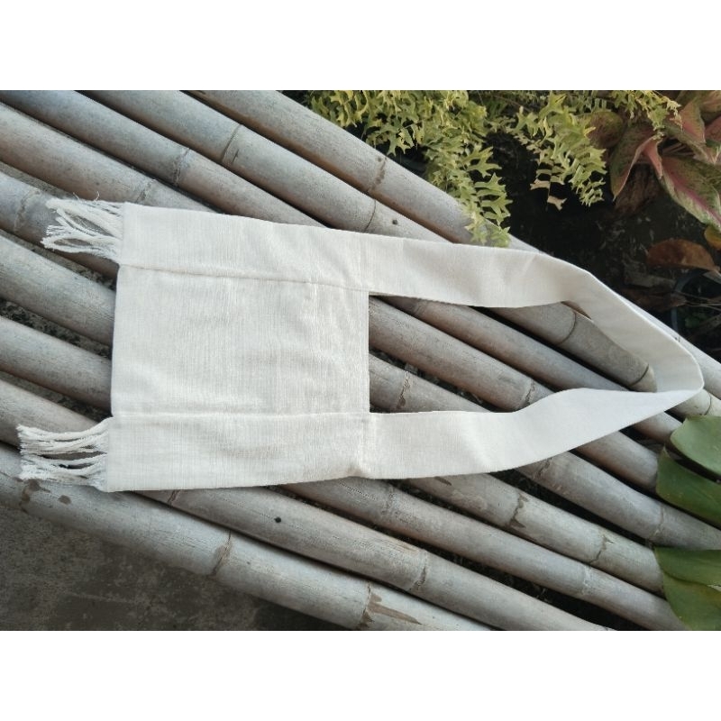 ย่ามสีขาวขนาดใหญ่ ไม่มีมุก มีซับใน - รูปที่ 3