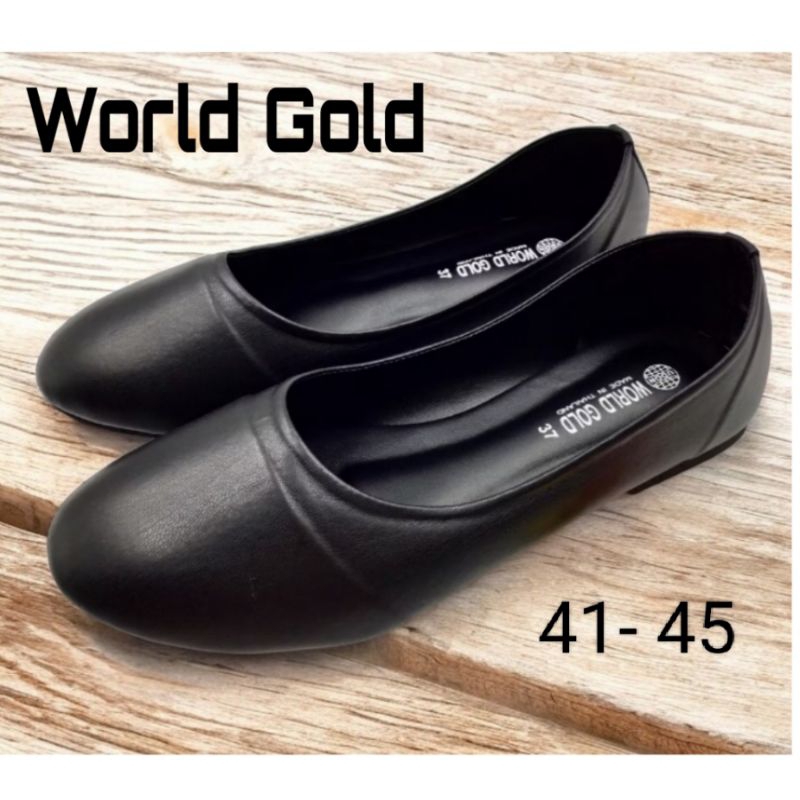 คัชชูดำเรียบไซส์ใหญ่41-45งานถูกระเบียบ✨ล่อตปัจจุบันWorldGold