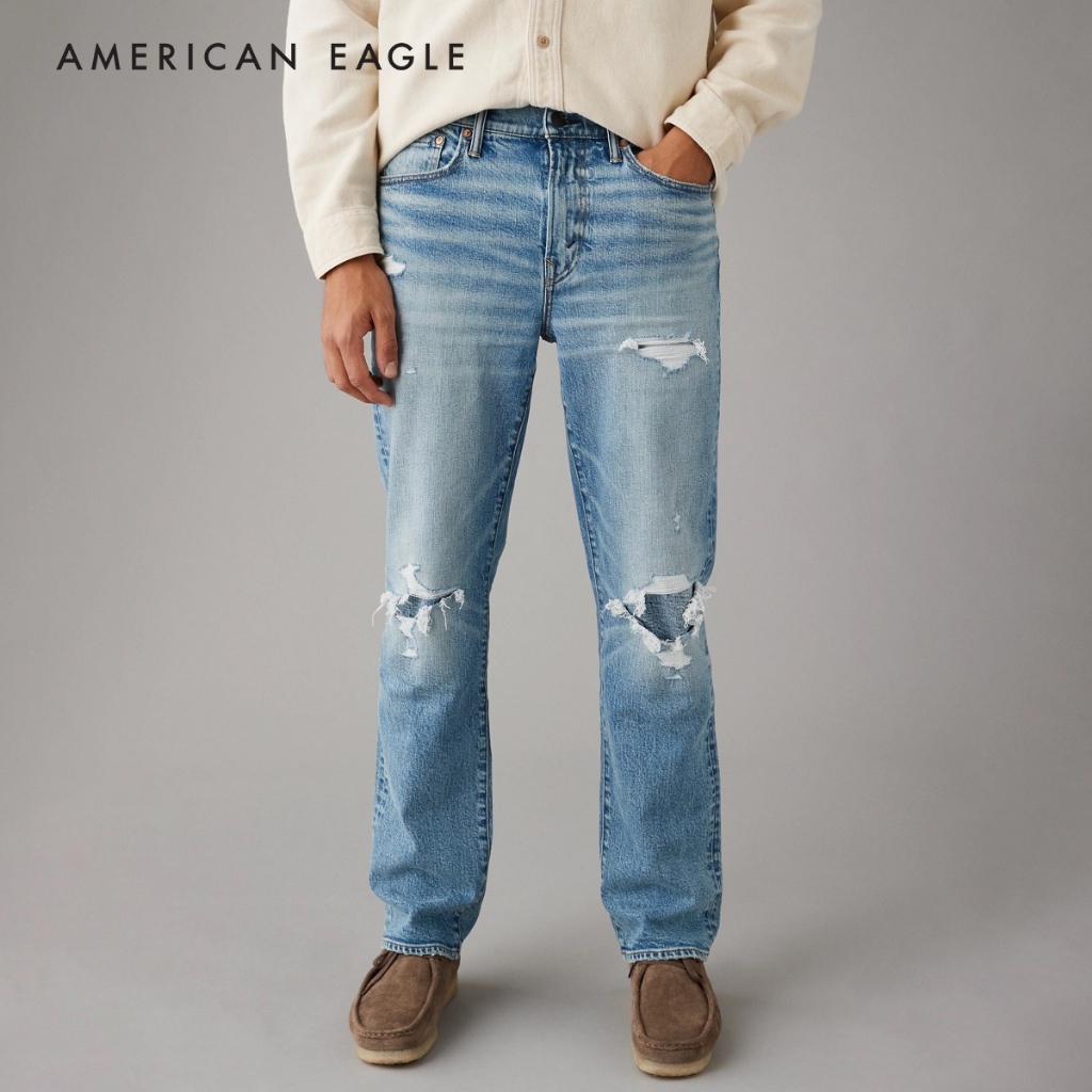 American Eagle EasyFlex Patched Relaxed Straight Jean กางเกง ยีนส์ ผู้ชาย รีแลกซ์ สเตรท (MRS 011-6794-414)