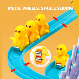 ของเล่นเด็ก เป็ดไฟฟ้า Track สไลด์ของเล่น ปีนบันได ของเล่นไฟฟ้า ไฟ LED เพลงสำหรับเด็ก สไลด์ Toys