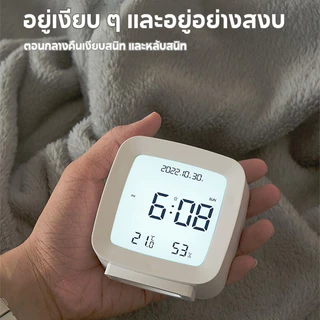 นาฬิกาปลุกดิจิตอล LED จอแสดงผลขนาดใหญ่พร้อมแสงพื้นหลัง เลื่อน ปิดเสียง ปฏิทิน อุณหภูมิ นาฬิกาตั้งโต๊ะพร้อมไฟกลางคืน