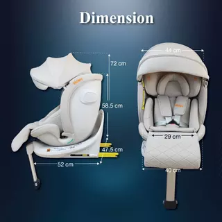 GLOWY i-Stella Carseat สำหรับเด็กที่มีส่วนสูง 40-150 cm. (ประมาณแรกเกิด – 12 ขวบ)