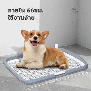 ห้องน้ำสัตว์เลี้ยง ห้องน้ำสุนัข ถาดฉี่สุนัข มีเสาถอดได้ มีตะแกรงรองถาด ห้องน้ำหมา ถาดรองฉี่หมา