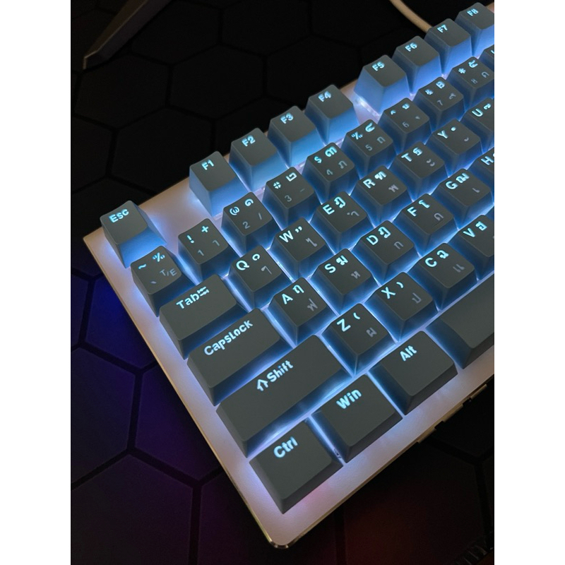 คีย์แคป(*ไม่ใช่คีย์บอร์ด)สีขาว สีดำ สีชมพู Keycaps OEM วัสดุ ABS 132ปุ่ม ไฟทะลุ สำหรับ Mechanical
