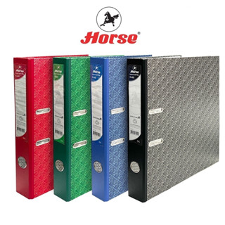 HORSE (ตราม้า) แฟ้มสันกว้าง 2 นิ้ว ปกกระดาษ ขนาด a4 ก้านยก ต…