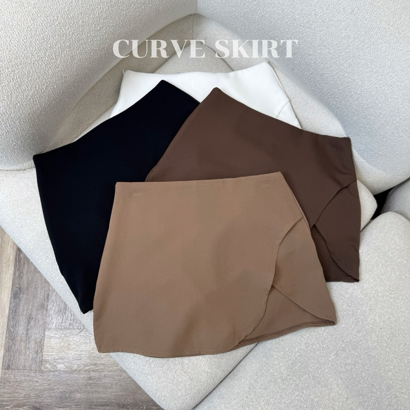 Curve skirt กระโปรงทรงสั้นเว้าข้าง (กระโปรงรอบตัว) มีไซส์ S-7XL รุ่นS27 - Mesave