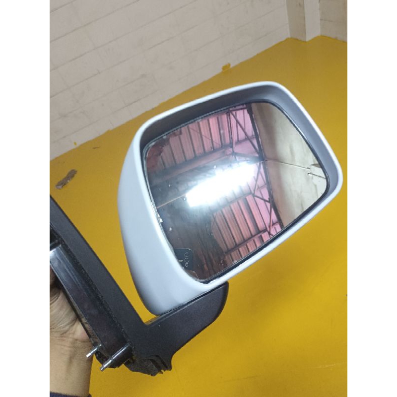 กระจกมองข้าง Nissan Navara D40 รุ่นปรับไฟฟ้า ปลั๊ก3เส้น สีขาว 2007-2014