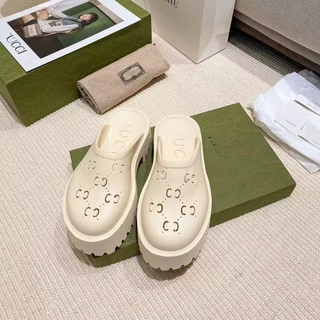Size 35-45 รองเท้าผู้หญิงเปิดส้นGGส้นตึก เท้าอวบใส่ได้สบาย ส้นสูง 5.5cm.