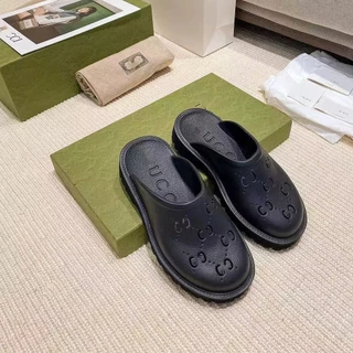 Size 35-45 รองเท้าผู้หญิงเปิดส้นGGส้นตึก เท้าอวบใส่ได้สบาย ส้นสูง 5.5cm.