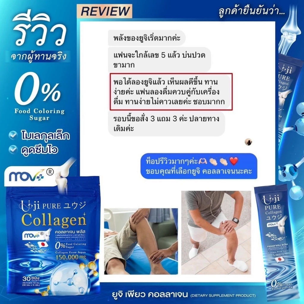 Uji Pure Collagen คอลลาเจนชงดื่ม ไม่มีน้ำตาล รสเลมอน thumbnail 7