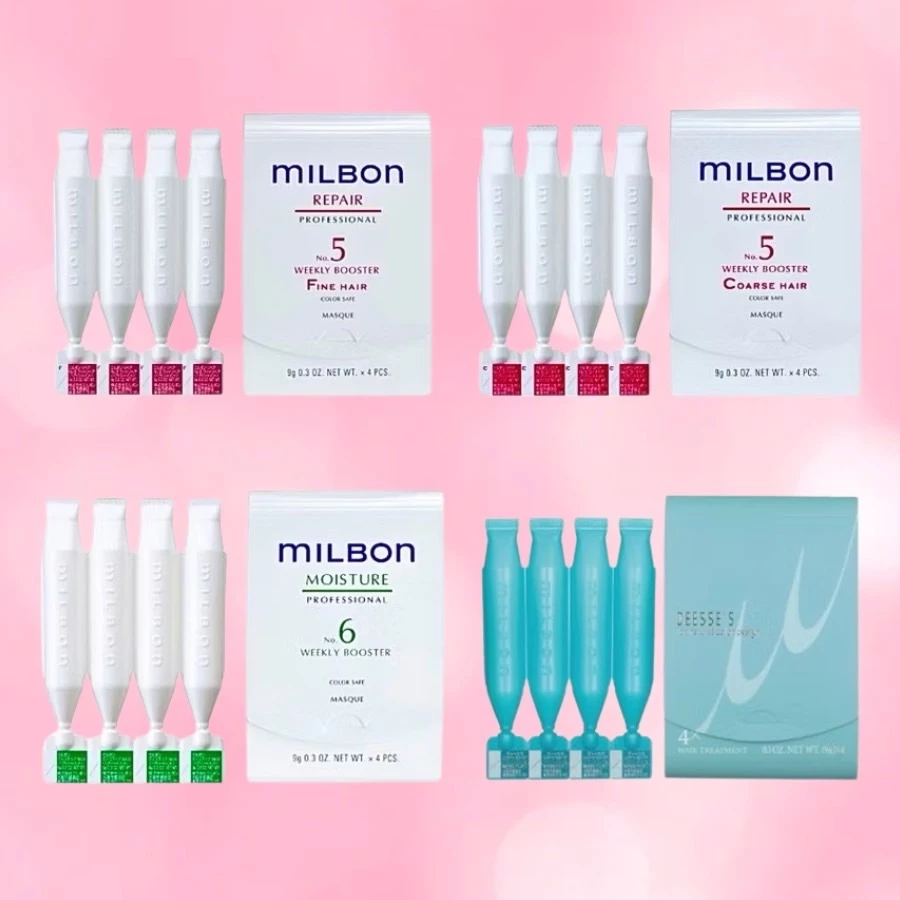 MILBON WEEKLY BOOSTER ขนาด 1 แพ็ค 4 หลอด ทรีทเม้นท์เพื่อฟื้นฟูเส้นผม