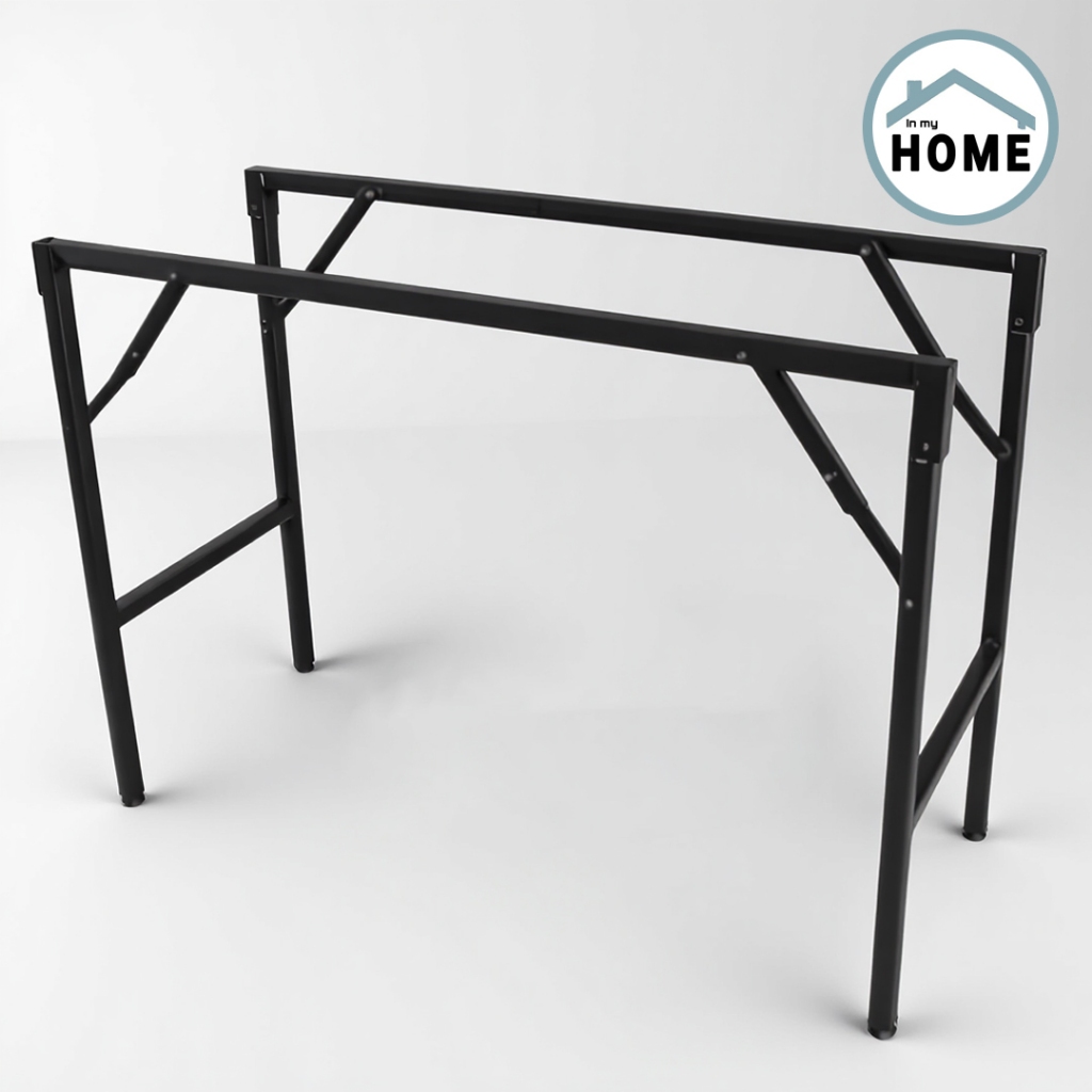 โครงขาโต๊ะพับ ก50xย100xส73.5 ซม.สีดำใช้กับหน้าท็อปไม้ขนาด60 x120 ซม.