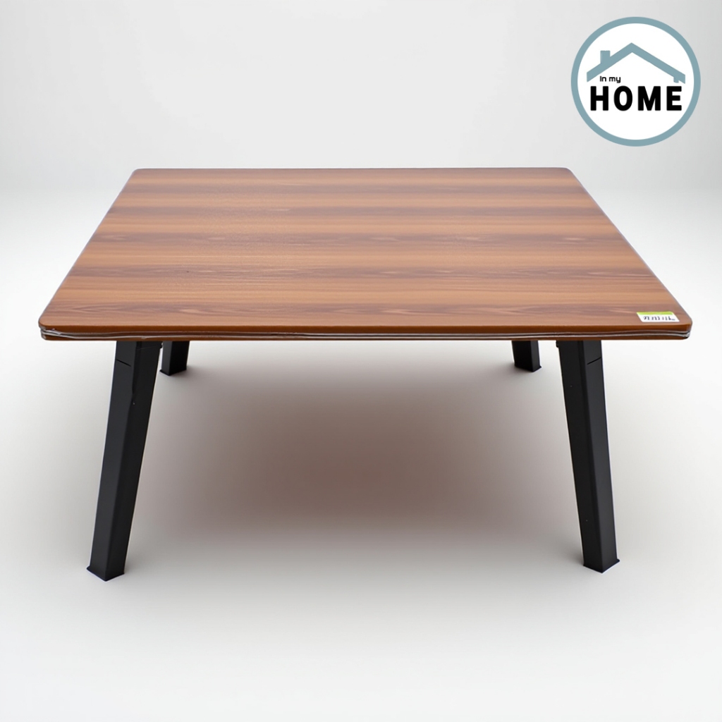 Inmyhome ໂຕະຍີ່ປຸ່ນລາຍໄມ້ ສີບີຊ 60x60 ຊມ. (ຂາພລາສຕິກ ພັບໄດ້)