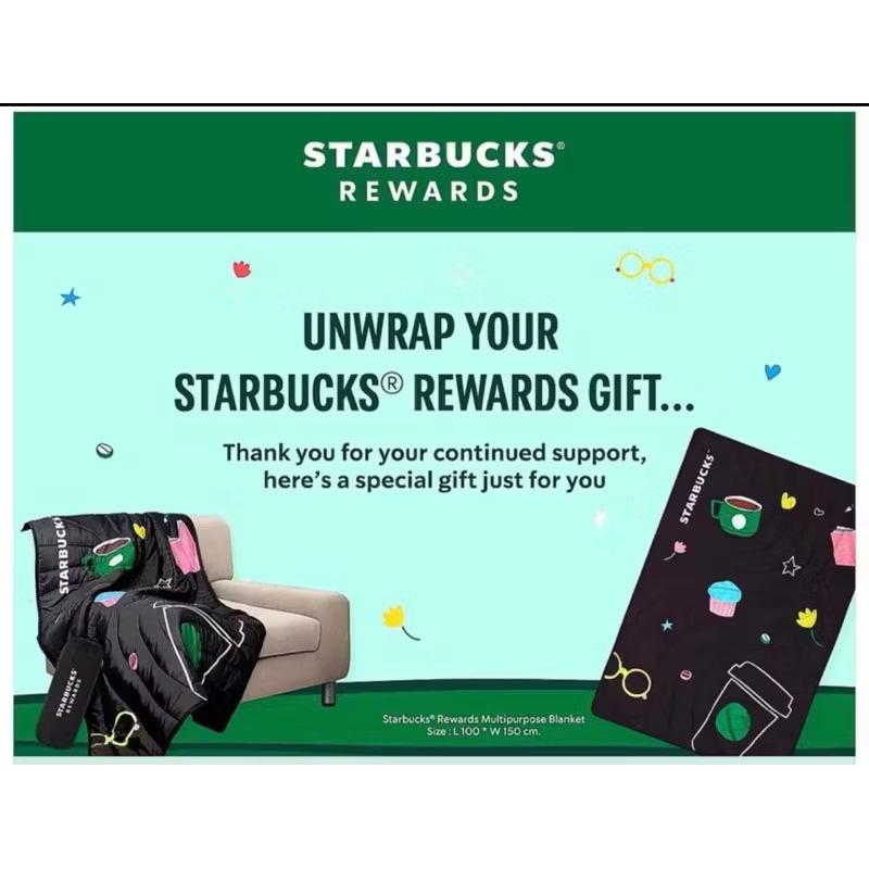 Starbucks® REWARDS MULTIPURPOSE BLANKET | Starbucks® REWARDS ผ้าห่มอเนกประสงค์