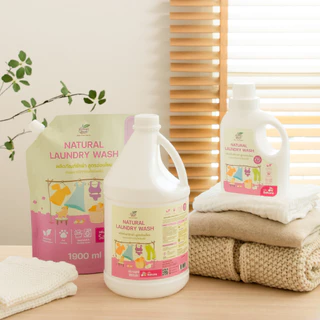GreenWash Laundry Wash น้ำยาซักผ้าสูตรอ่อนโยน จากเอนไซม์ผลไม้ธรรมชาติ กลิ่นซากุระ ขนาด 3.8 ลิตร
