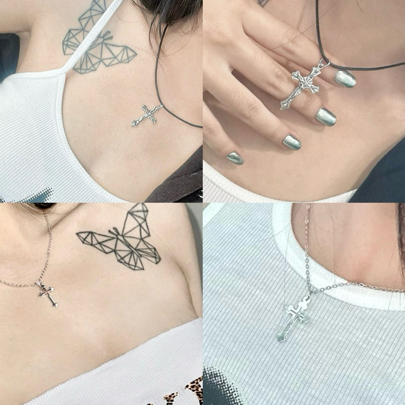 สร้อยคอ จี้ไม้กางเขน✝️ สไตล์มินิมอล เหมาะสําหรับผู้ชายและผู้หญิง ส่งจากไทย🇹🇭