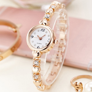 (รูปหัวใจ) นาฬิกาผู้หญิงเครื่องประดับคริสตัส (คละสี) นาฬิกาข…