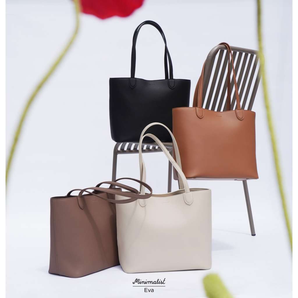 𝐌𝐈𝐍𝐈𝐌𝐀𝐋𝐈𝐒𝐓 กระเป๋าหนังรุ่น Eva tote bag ทน เบา จุ ช่องแบ่งเยอะ หาของง่าย