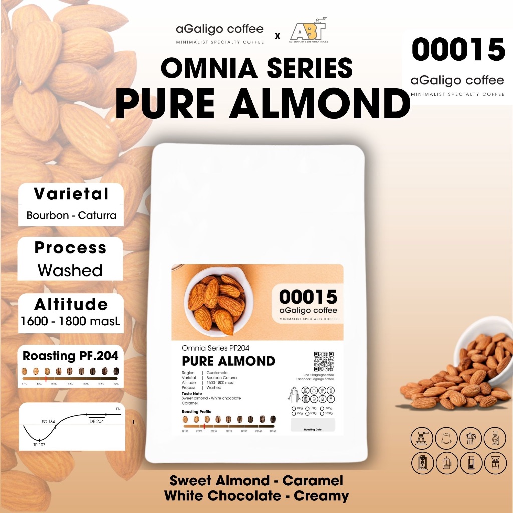 Agaligo Coffee Roaster Omnia Series PF.204 เมล็ดกาแฟ "PURE ALMOND"