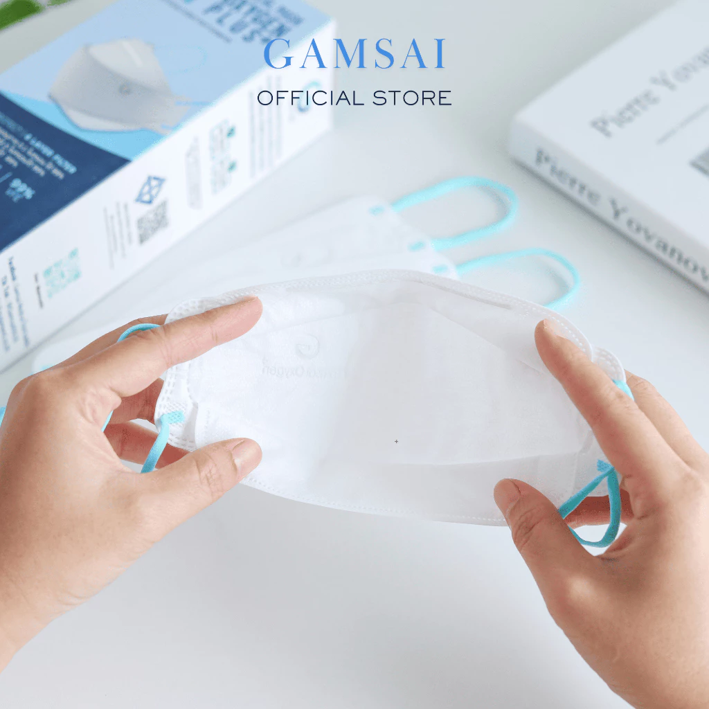 GAMSAI KF OXYGEN PLUS *แพ็ค4กล่อง*หน้ากากอนามัยทางการแพทย์ หน้ากากป้องกันฝุ่นPM2.5 ไวรัสและแบคทีเรียหนา4ชั้นรูปทรง3Dสีขา